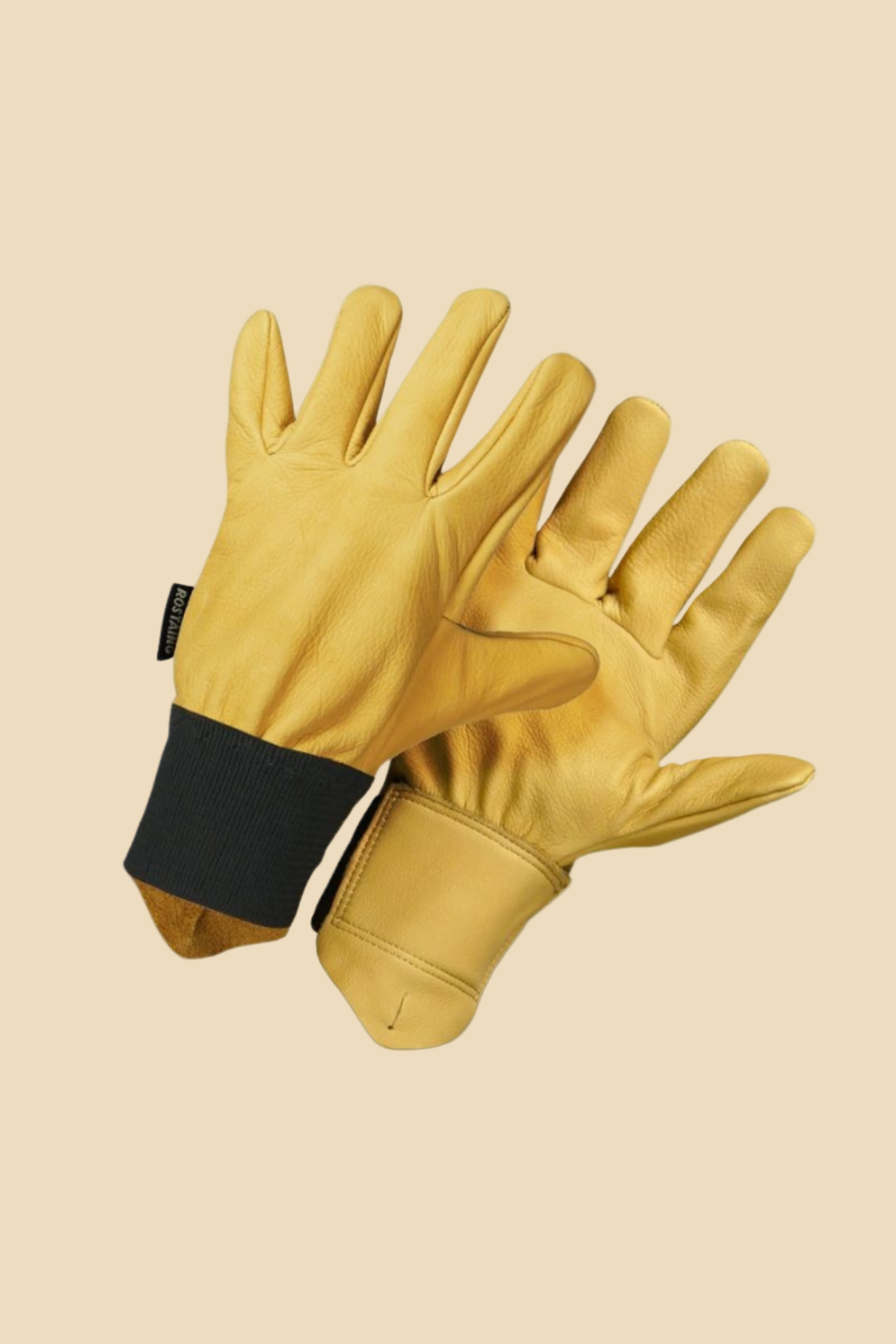 Gevoerde leren rozensnoei handschoenen-Angelo
