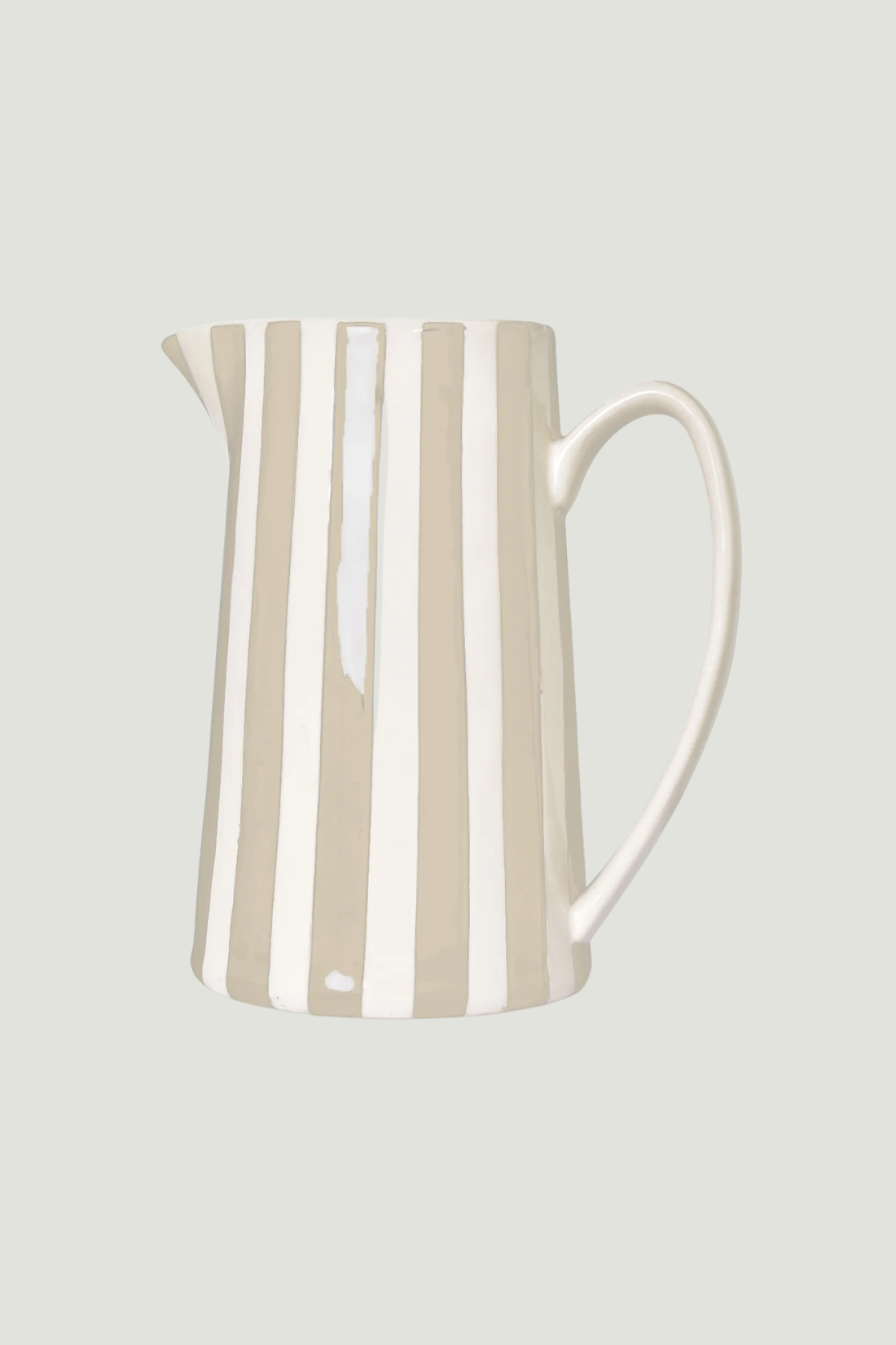 Vase with stripe gm sand L17.8 W12.5 H21.3cm