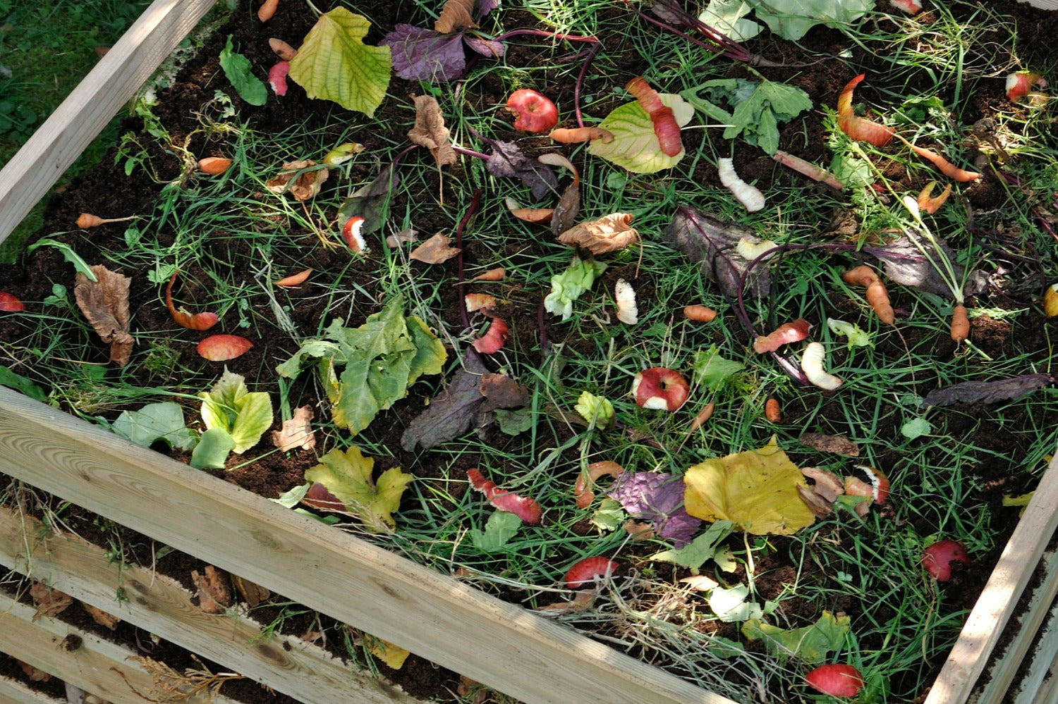 making compost in the garden