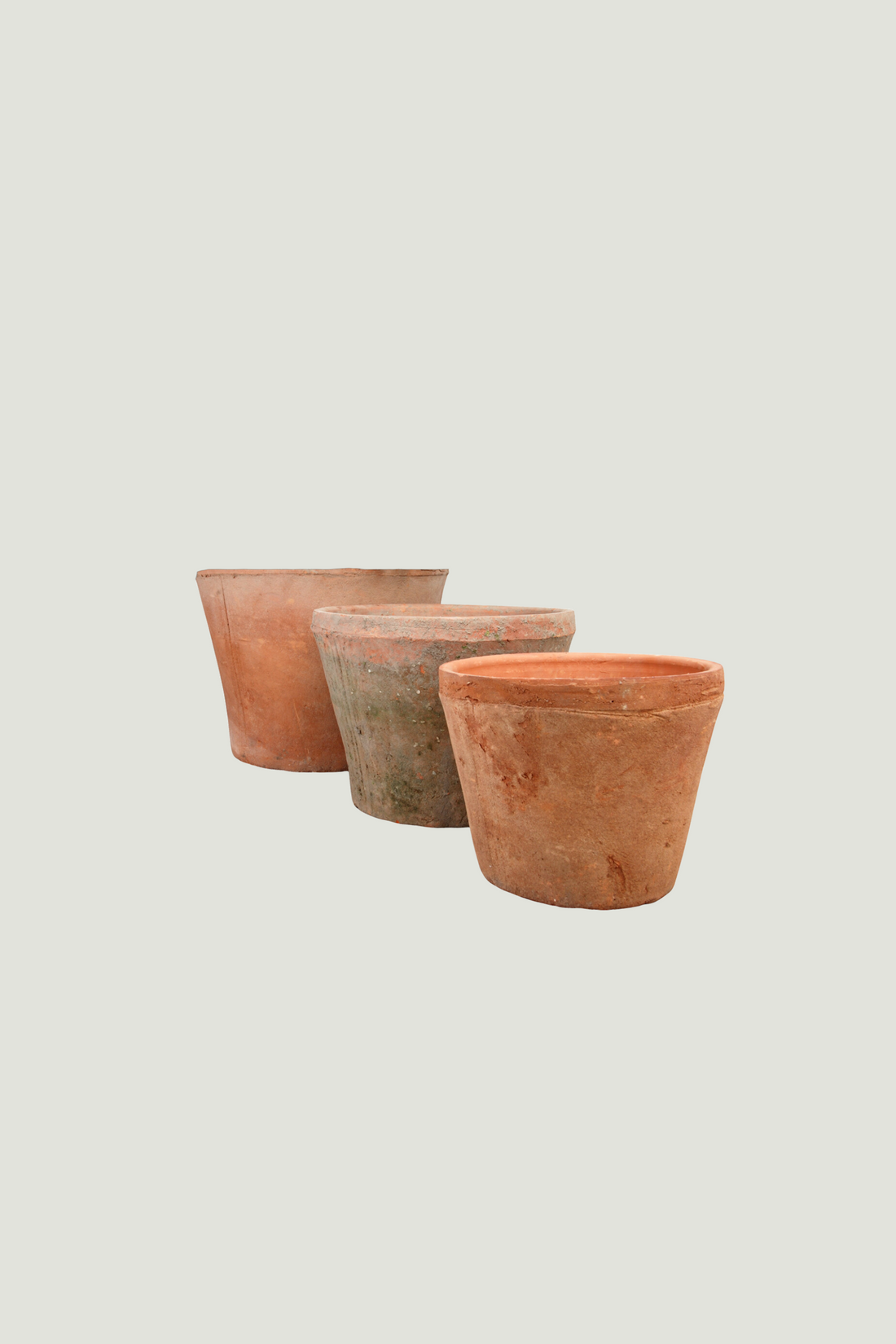 Set van 3 terracotta-potten