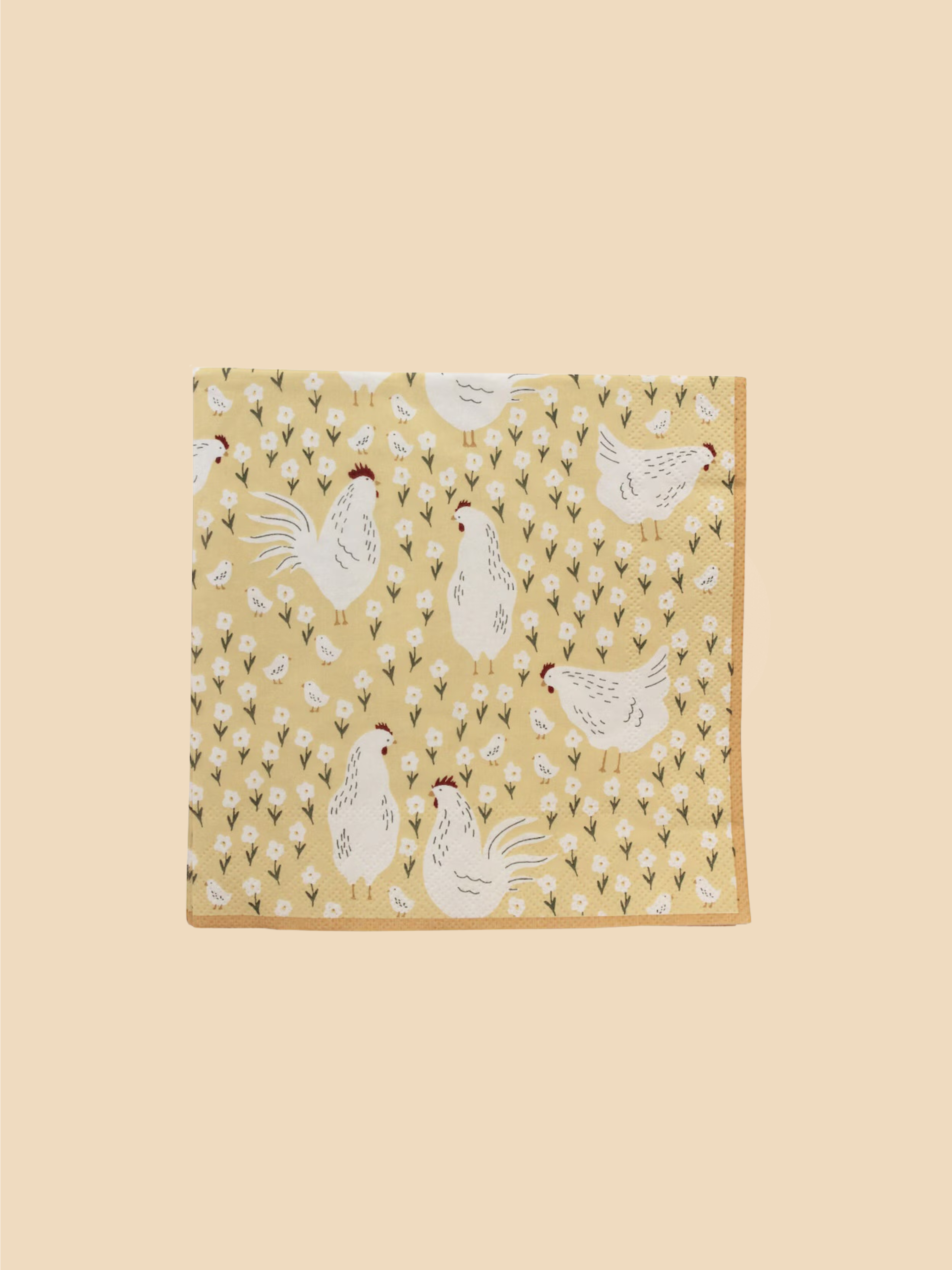 Servet met kippenmotief